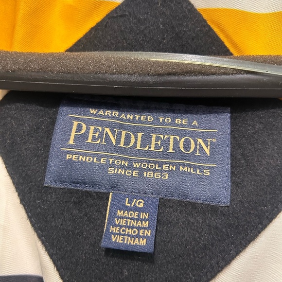 Pendleton Pea Coat Womens Large Black Wool Blend Hooded Rosyln Toggle Duffle - Picture 7 of 10